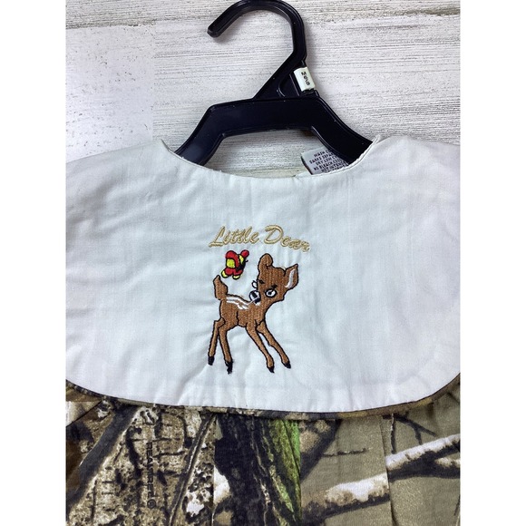 Vintage J. Tuohy's Realtree Baby Camo Jumper Bibbed Embroidered Bambie Deer - Picture 2 of 8